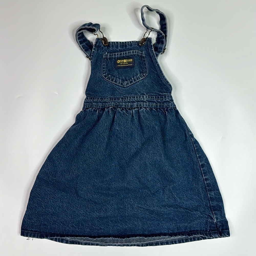 Vintage Oshkosh B'Gosh Denim Jean Overall Jumper Dress Size 6